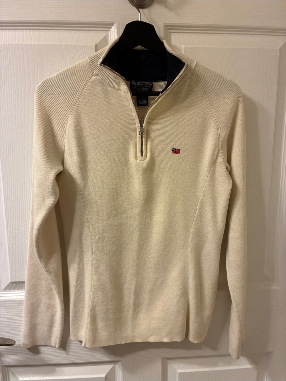 Polo Ralph Lauren Cream Quarter-Zip Sweater